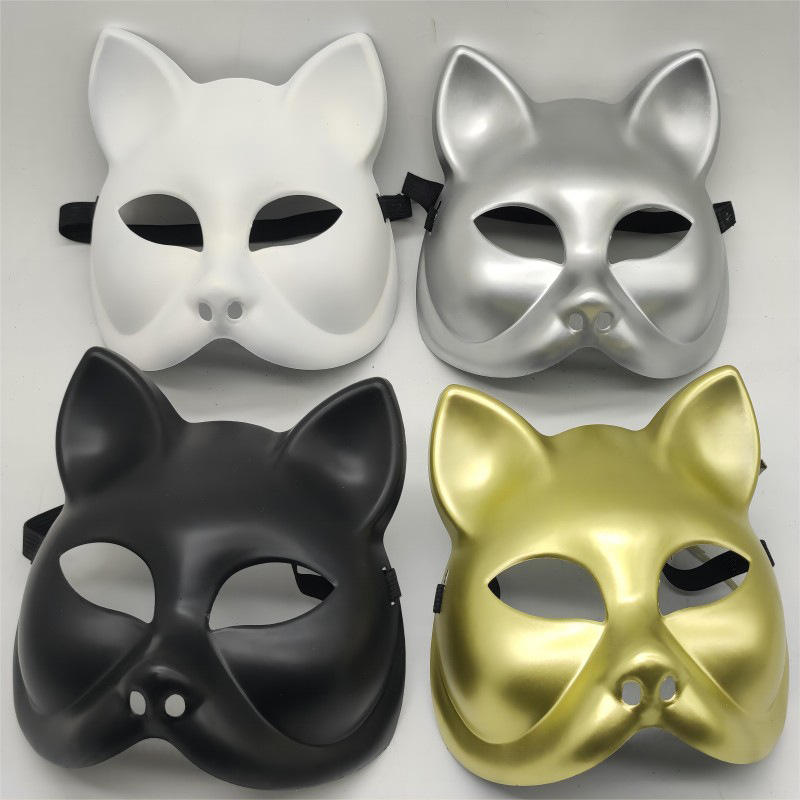 Wholesale in Stock Half Face cat Style Mask Face Mask Men's and Women's Party Dance Party Performance Supplies Props