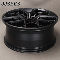 JJSEES Jantes forgées entièrement noires brillantes 17" 18" 19" 20" 21" 5x100 5x105 5x108 5x110 5x112 PCD pour BMW Série 3 M2 M3 M4 E46 F15 F30