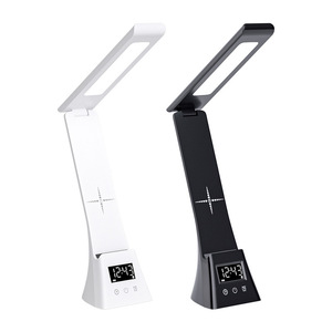 Dimmable <b>LED</b> Table Lamp Touch Control <b>Clock</b> Wireless Charger for Smart Phone iPhone Desk Night Light Factory Wholesale OEM - Product Image 5
