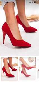Zapatos de Tacón de Aguja de Ante Rojo Clásicos para Mujer, Punta Puntiaguda, Decoración de Diamantes de Imitación, 9 CM, para Tallas 36-40, Hechos en Turquía - Product Image 2