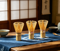 Accessoires Matcha Très Demandés : Fouet à Matcha Traditionnel en Bambou Fait Main, Mélangeur Matcha Chasen avec Breloque Personnalisée