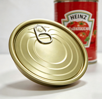 401 #   Couvre-boîte en porcelaine chromée blanche TFS de 98,9 mm à ouverture facile pour boîtes de tomates