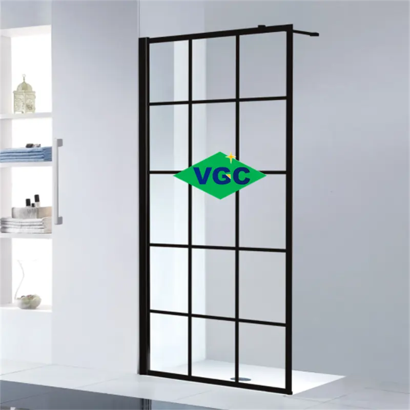 VGC Factory Good Price 6mm-10mm Tempered Glass Panels Custom Glass Enclosed Shower Door Walk In Shower Screen