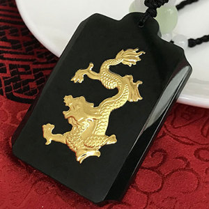 Collier avec pendentif en <span class=keywords><strong>or</strong></span> 24k, bijou à la mode, en pierre de jade hétian, traditionnel chinois, héros Guan yu - Product Image 6