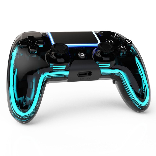 Fervit P4 Wireless Game Controller Neon RGB Multi-Color Lighting Hall Effect Stick 6-Axis Motion Sensing for for