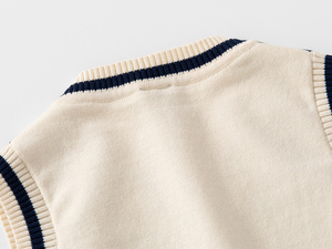 <span class=keywords><strong>Pull</strong></span> tricoté pour garçon personnalisé en usine Gilet <span class=keywords><strong>pull</strong></span> en tricot pour enfants à col en V - Product Image 6