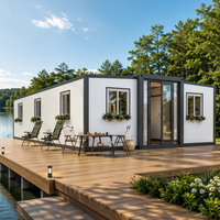 Maison conteneur extensible de 40 pieds en Chine, maison conteneur modulaire préfabriquée en acier de luxe de 40 pieds avec salle de bain et cuisine