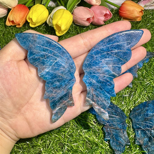 Hermosas piedras curativas naturales pulidas de alta calidad alas de mariposa de apatita azul para Decoración - Product Image 2