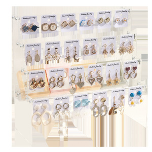 Acrylic Jewelry Display Rack Three Layers 21 Cards Included Stepped Earring Storage Board For Jewelry Display - Product Image 4