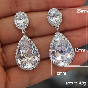 Eleganti Orecchini Pendenti a Goccia per Donne, Orecchini con Pietre Scintillanti, Gioielli alla Moda per Uso Quotidiano, Vendita all'Ingrosso - Product Image 5