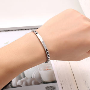 Gelang Pria Terlaris Perak 316 Baja Tahan Karat Bedah dengan Zirkon 5A Gelang yang Dapat Disesuaikan Tersedia Pengiriman Cepat - Product Image 2