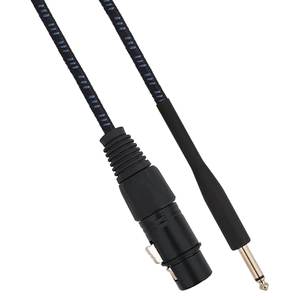 Cable de audio mono Cannon XLR hembra a jack macho de 6.35mm, 1.5 metros, negro y azul - Product Image 1