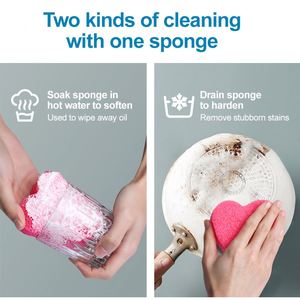 Éponge de nettoyage de cuisine douce dans l'eau chaude, ferme dans l'eau froide, éponge en cellulose réutilisable et lavable pour le nettoyage de la vaisselle - Product Image 3