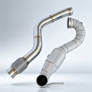 Tuyau de descente isolé avec bouclier thermique pour Mercedes AMG A45 2.0T W176 2013-2018, tuyau d'échappement à flux libre, décat downpipe - Product Image 1