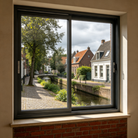 Ventana Corredera de Vinilo UPVC con Certificación CSA Energy Star, 1.8mm, 7 Cámaras, Vidrio Aislante Low-E para Villa