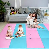 Tapis de gymnastique pliable pour enfants 4ftx8ftx2in avec fermeture auto-agrippante en PVC/PU, écologique, imperméable et personnalisable