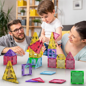 Azulejos magnéticos ecológicos para niños pequeños, coloridos juguetes de construcción 3D que mejoran la imaginación y las habilidades motoras finas - Product Image 6