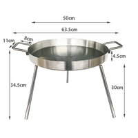 Plaque de cuisson plate en acier inoxydable 304 de 50 cm, poêle à frire pour barbecue, camping en plein air, cuisine de rue