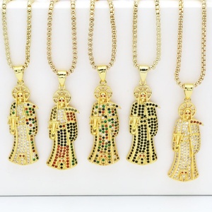 จี้ซานต้ามูเออร์เตอร์สร้อยคอทันสมัยสร้อยกระดูกไหปลาร้าสร้อยคอสไตล์สปอร์ตทำจากไม้ไผ่สีสันสดใสสร้อยคอสเวตเตอร์ไข่มุก - Product Image 1