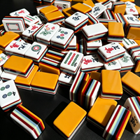 Jeu de Mahjong Américain en Acrylique Rayé Multi-couches, Pliable et Portable, Tuiles de Mahjong Robustes, Jeu de Table Classique pour Joueurs de Mahjong