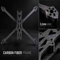 Châssis de drone FPV en fibre de carbone APX HD Version 7 pouces, type H, empattement 315 mm, quadricoptère avec double support FC VTX