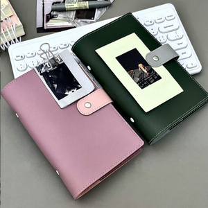 Quaderno A6 con Bottoni a Pressione, Doppio Porta Carte, Tasca per Note Adesive, Grande Raccoglitore <span class=keywords><strong>ad</strong></span> <span class=keywords><strong>Anelli</strong></span> in Morbida Pelle, Diario Portatile - Product Image 5