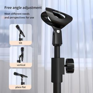 Support de microphone de conférence en métal robuste Siying, hauteur réglable, inclinaison, base renforcée antichoc pour diffusion en direct et discours - Product Image 5