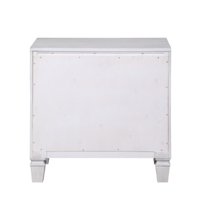 Table de chevet Katia en finition gris rustique et blanc patiné avec deux tiroirs pour chambre à coucher - Product Image 2