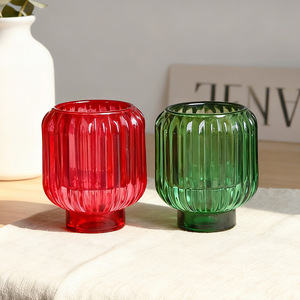 <span class=keywords><strong>Portacandele</strong></span> in <span class=keywords><strong>Vetro</strong></span> Verde a Righe Verticali Personalizzato all'Ingrosso, Supporto per Candele e Tealight da 350g per Matrimoni e Feste - Product Image 4