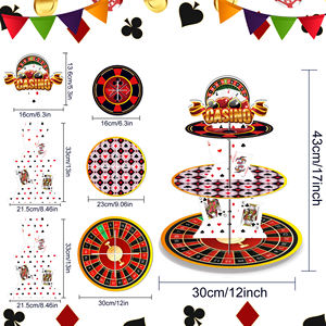 Las Vegas Party Paper Cake Stand 3 Tier Cupcake Stand Dessert Tower pour Enfants Anniversaire <span class=keywords><strong>Casino</strong></span> Party Supplies - Product Image 4