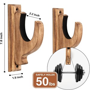 Support mural en bois pour armes à feu, lot de 2, robuste, finition hêtre, pour rangement de fusils, présentation à domicile ou pour la chasse - Product Image 4