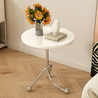 Mesa Auxiliar Moderna de Madera Maciza, Mesa de Centro Ecológica y Duradera, Mesa de Esquina para Sofá, Mesita de Noche Creativa para Dormitorio, Decorativa con Marco de Metal