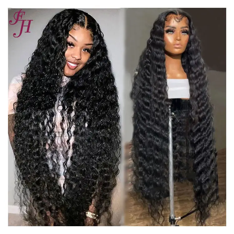 FH Vendor Pre Plucked Hair Extension Curly Wig Virgin Brazilian Transparent Lace Frontal Wigs Full HD Lace Front Human Hair Wigs