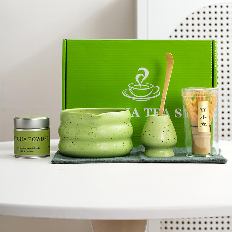 Japanese Matcha Tea Set with Color Box Complete Ceramic Tea Pot