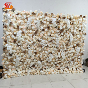 SMOOTH Custom Design Fabric Backing Champagne Rose <b>Flower</b> <b>Wall</b> For Birthday Party Events - Product Image 3