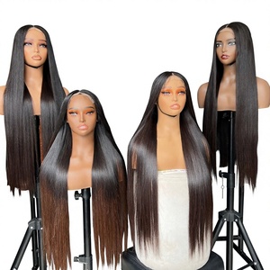 Perruques AZ Hair vietnamiennes 100% cheveux humains bruts Remy lisses comme des baguettes, noir de jais, double trame machine, douces et lisses, 200-300g - Product Image 1