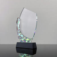 Nouvelle plaque de récompense en verre cristal arc-en-ciel au design personnalisé
