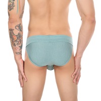 SDH-CMF379 hommes slips Sexy sous-vêtements avec Logo taille tissé soie Bikini string conception plaine Boxer culotte jetable