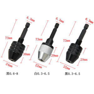 Mandrin de perçage auto-centrant à 3 mâchoires à tige hexagonale à changement rapide, en acier de 0,3 à 6,5 mm pour meuleuse électrique, longueur 73 mm - Product Image 1