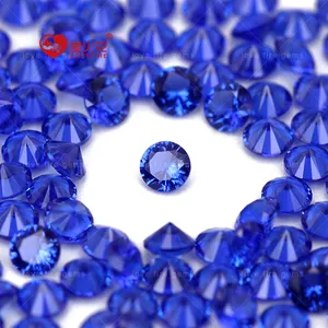 1000pcs/pack 123# sapphire blue color synthetic nano crystal round shape nano gemstone