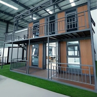 Cabaña Prefabricada Expandible de 2 Pisos Personalizada, Plegable, de Instalación Rápida, con Aislamiento Térmico, Ecológica, Móvil, Edificio de Oficinas Completo