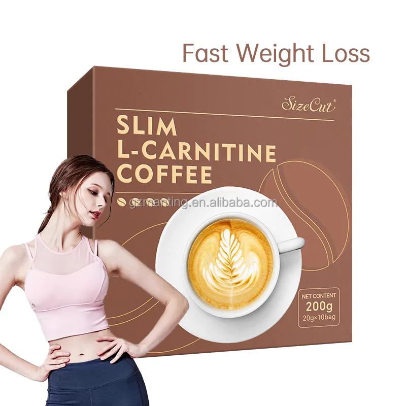 Oem nhãn hiệu riêng L Carnitine cà phê tự nhiên trọng lượng giảm cân đốt cháy chất béo cai nghiện giảm béo màu xanh lá cây cà phê