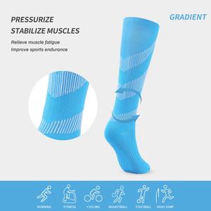 Wholesale Custom <b>Compression</b> Running <b>Socks</b> Men <b>Women</b> Athletic Grip Sports High Quality Knee High Cotton Anti Slip Logo - Product Image 4