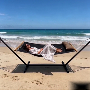 Amaca Classica Imbottita e Trapuntata con Cuscino e Supporto, Lettino da Giardino per Interni ed Esterni con Cuscino - Product Image 6