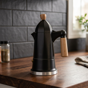 Macchina da Caffè Manuale Portatile Industry SChef 4 Tazze in Alluminio e Legno di Faggio con Funzione Programmabile Sottovuoto per Auto/Hotel, Spina USA - Product Image 2