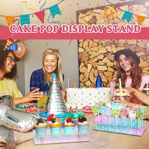 Fabriek Groothandel 2 Stuks Cake Pop Stand,Bettoor 21 Gaten Acryl Lolly Houder, Clear Cake Pop Houder Voor Display Snoep Dessert - Product Image 5