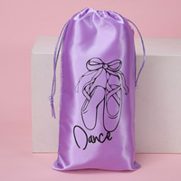 Sac de rangement pour chaussures de ballet pour femmes, en toile et satin, avec cordon de serrage, respirant, pour adultes et enfants