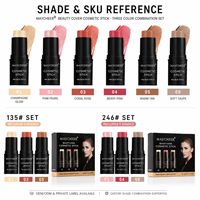 En stock – Kit de maquillage visage 3-en-1 multi-usages : blush, contour et highlighter – Prix de gros, approvisionnement en vrac, logo personnalisé