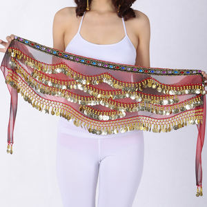 <span class=keywords><strong>Ceinture</strong></span> de danse <span class=keywords><strong>orientale</strong></span> indienne avec strass colorés de 158 cm, foulard de danse du ventre arabe avec pièces d'<span class=keywords><strong>or</strong></span>, accessoires de costume - Product Image 5