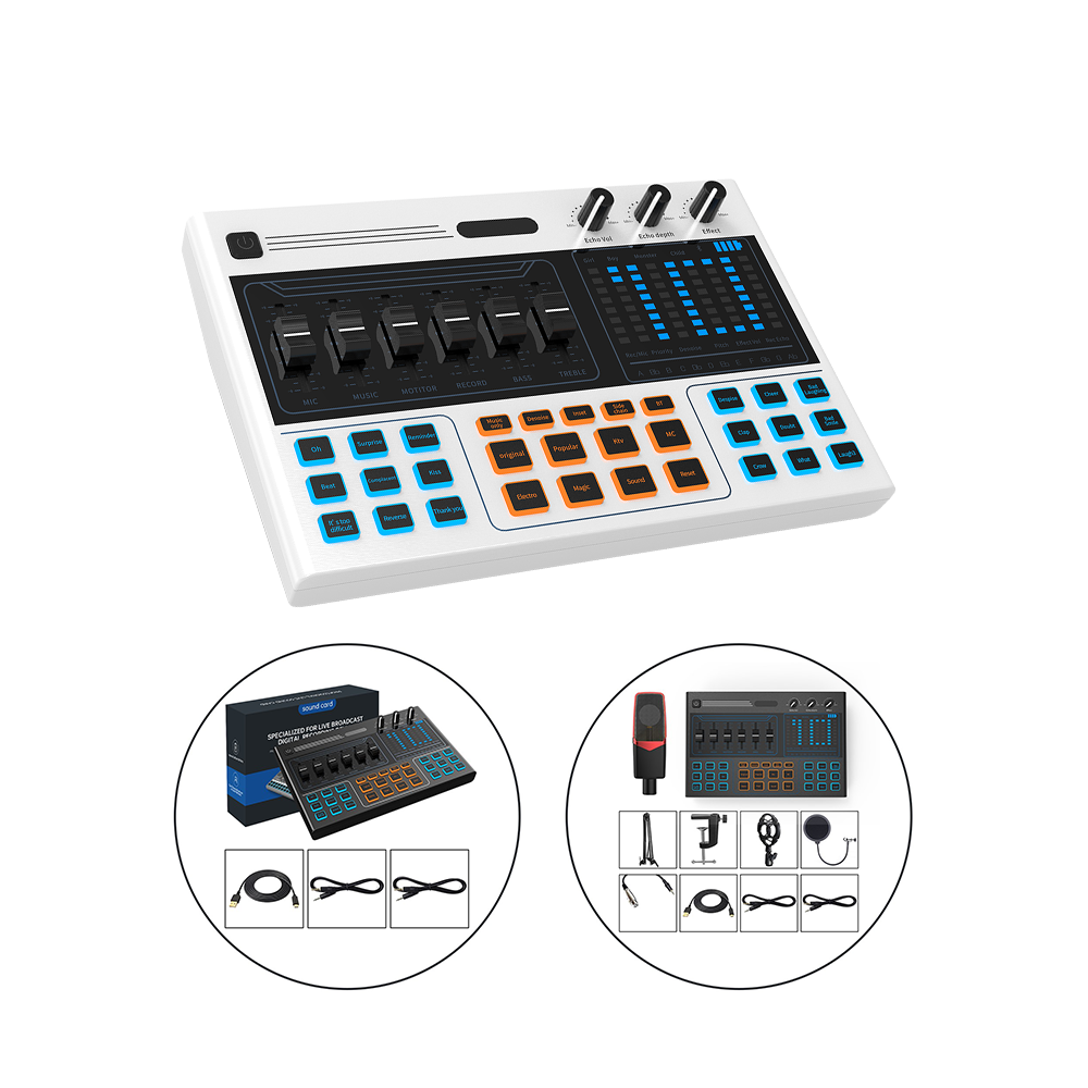 Voice changer broadcastng equipment 9 channels studio recording audio interface usb sound card